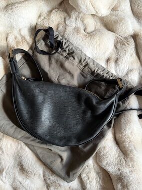 AllSaints Half Moon Leather Crossbody Bag